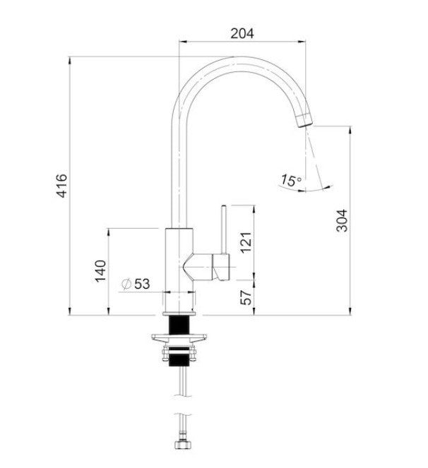 Methven Minimalist MK2 Gooseneck Sink Mixer Chrome