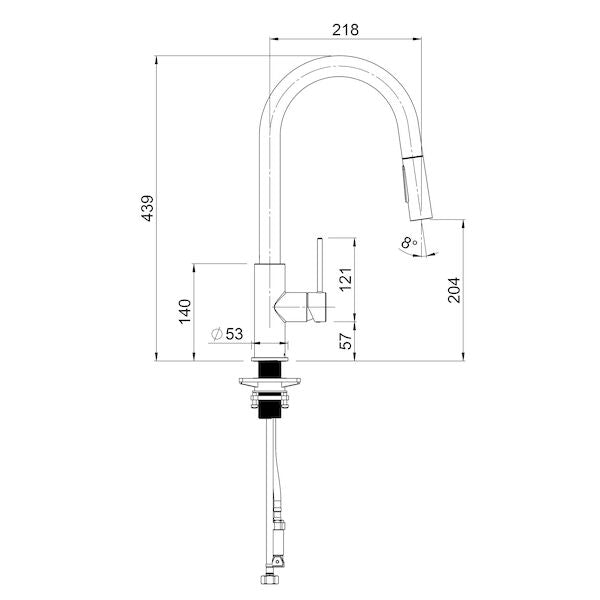 Methven Minimalist MK2 Sink Mixer Pull Down Black