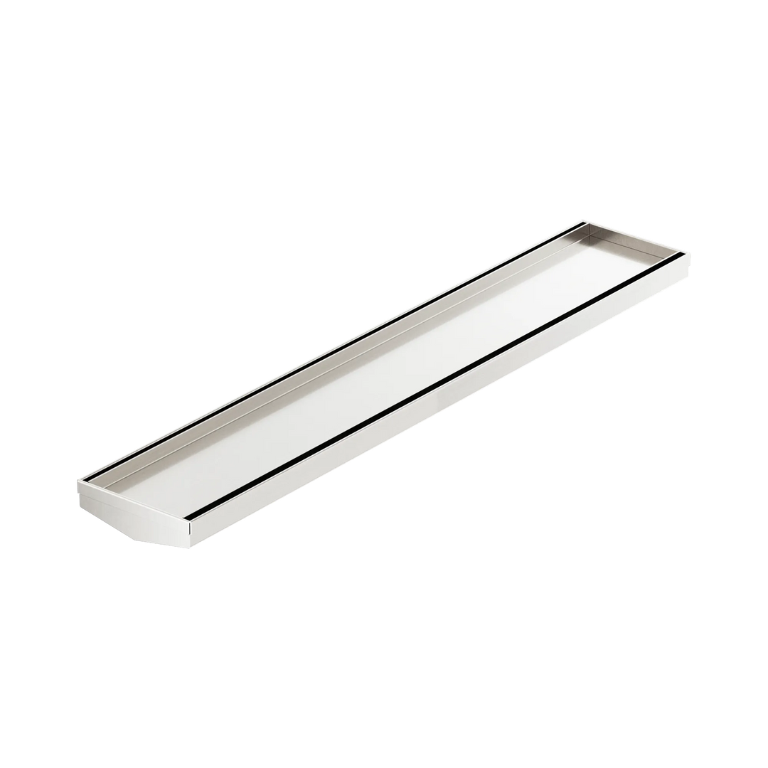 Nero Tile Insert V Channel 600mm Floor Grate 80mm/89mm Outlet without Outlet