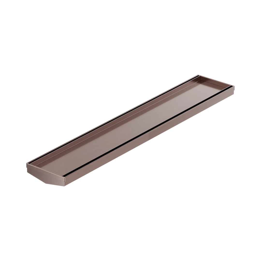 Nero Tile Insert V Channel 600mm Floor Grate 80mm/89mm Outlet without Outlet