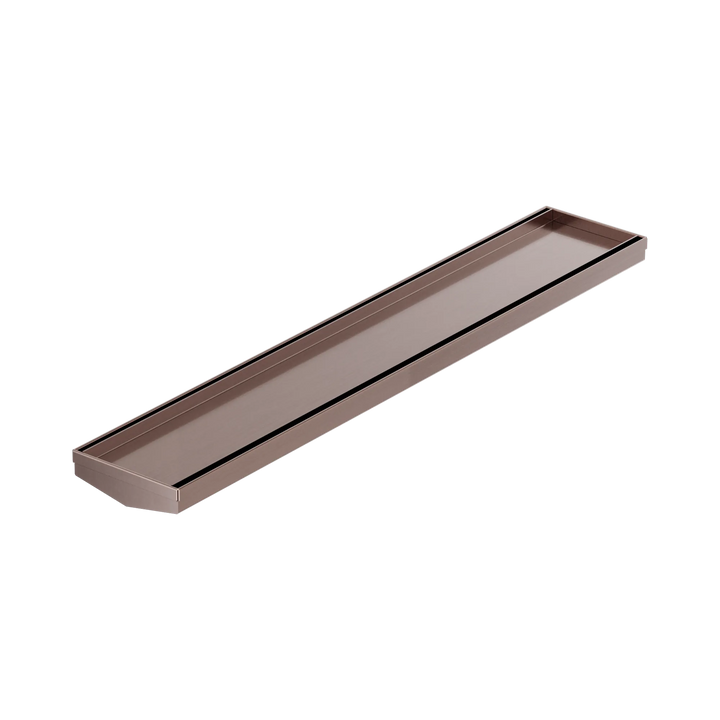 Nero Tile Insert V Channel 600mm Floor Grate 80mm/89mm Outlet without Outlet