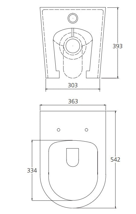 Oliveri OS127-PSC Oslo Wall Faced Toilet Suite