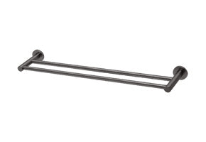 Phoenix Radii Double Towel Rail 800mm Round Plate