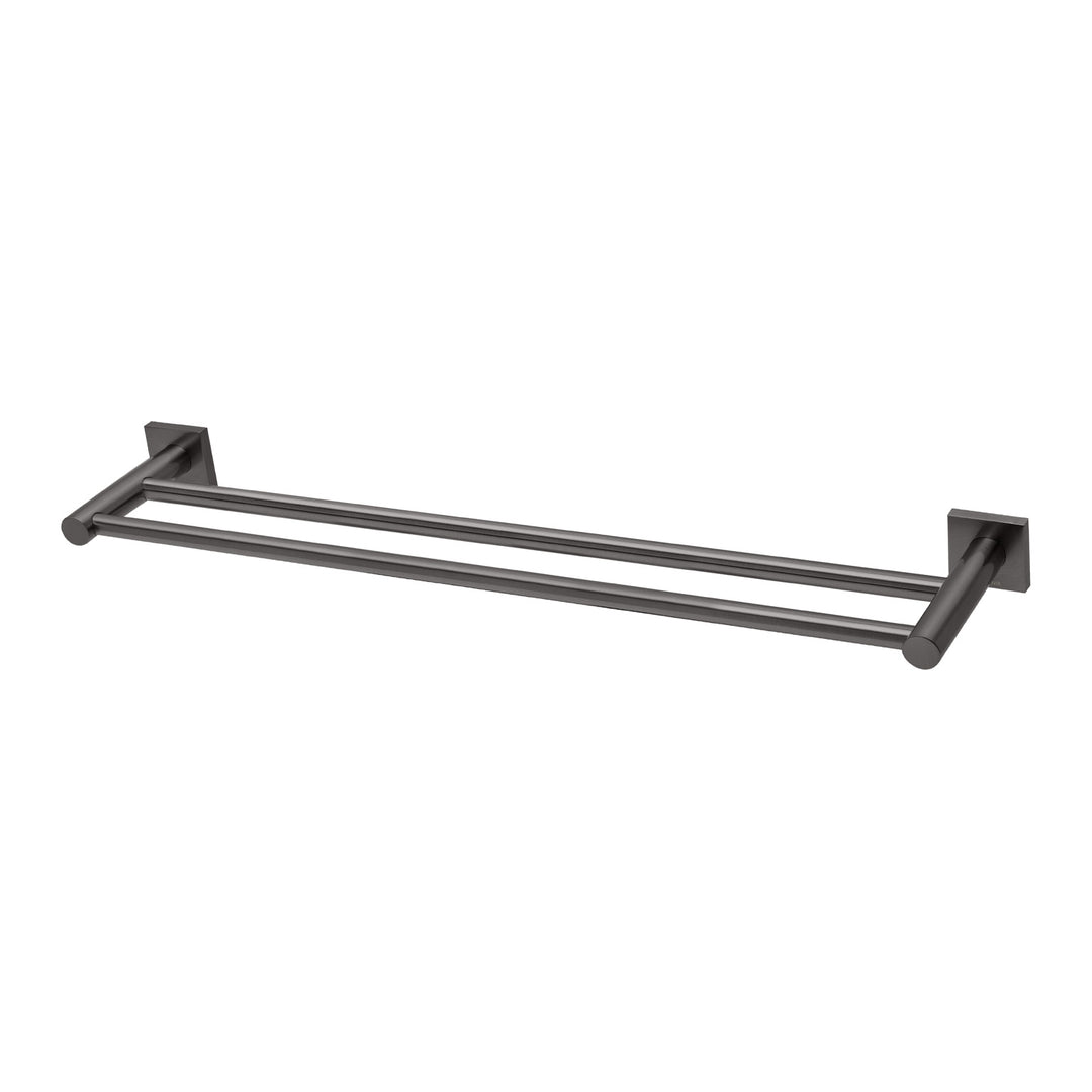Phoenix Radii Double Towel Rail 600mm Square Plate