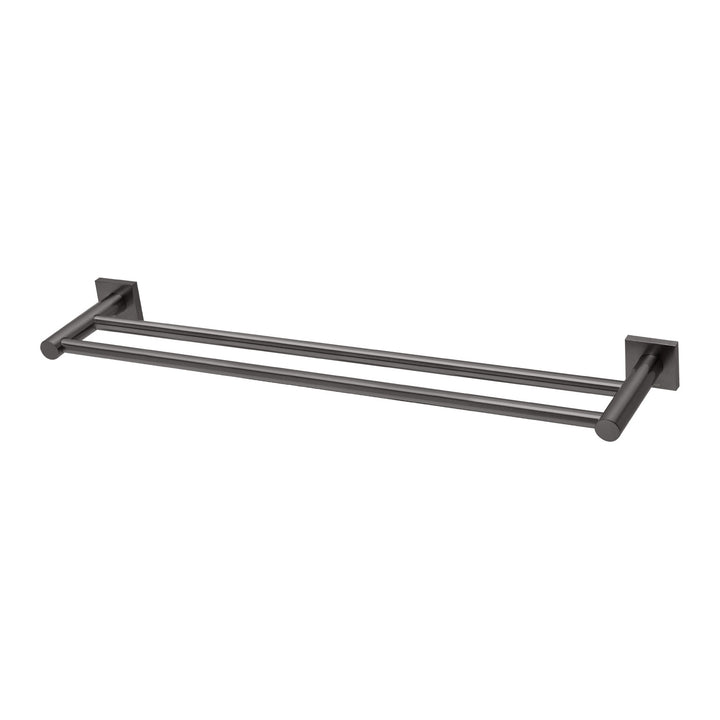 Phoenix Radii Double Towel Rail 600mm Square Plate