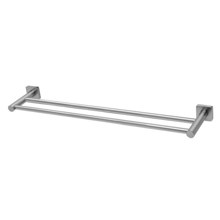 Phoenix Radii Double Towel Rail 600mm Square Plate