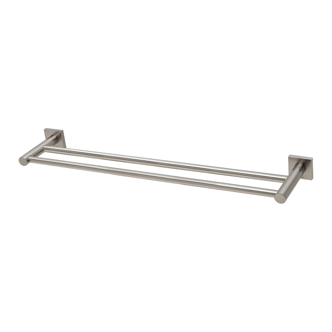 Phoenix Radii Double Towel Rail 600mm Square Plate