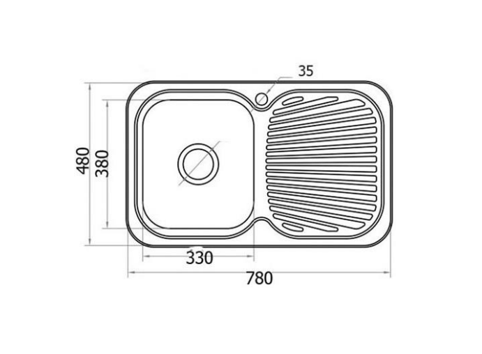Bad Und Kuche Traditionell Single Bowl Sink 780X480mm