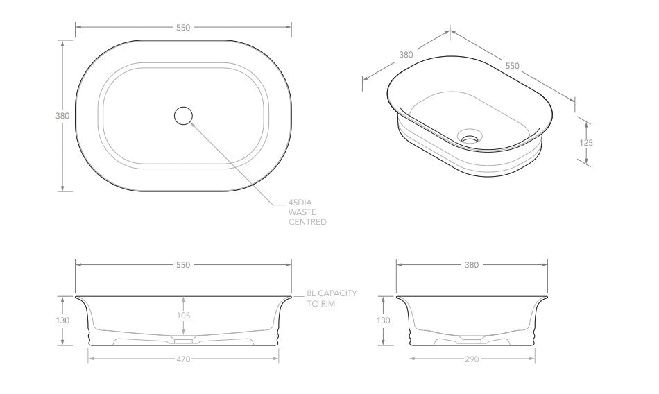 ADP Titan Above Counter Basins Gloss White