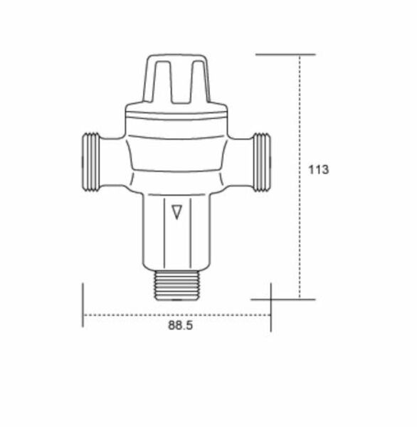 Nefa Tempering Valve 15mm Male W/Compression Nuts