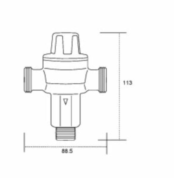 Nefa Tempering Valve 15mm Male/Male Compact Lead Free
