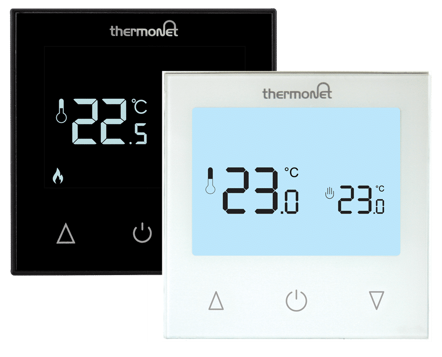 Thermotouch 9.2mG Black Glass Manual Thermostat 16A Max Load