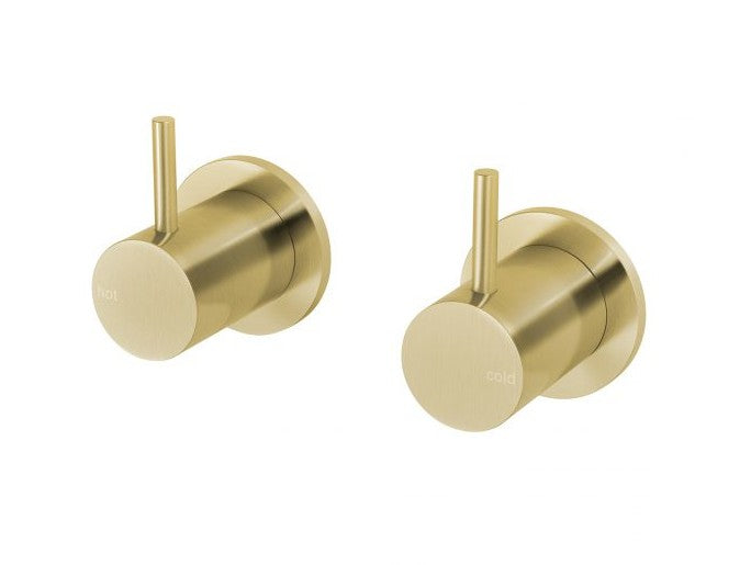 Phoenix Vivid Slimline Wall Top Assemblies 15mm Extended Spindles Brushed Gold Lead Free