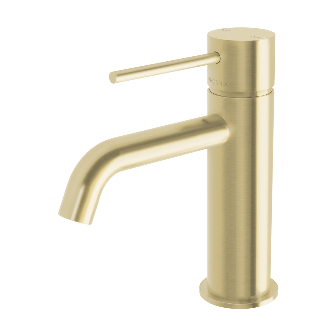 Phoenix Vivid Slimline Basin Mixer Curved Outlet