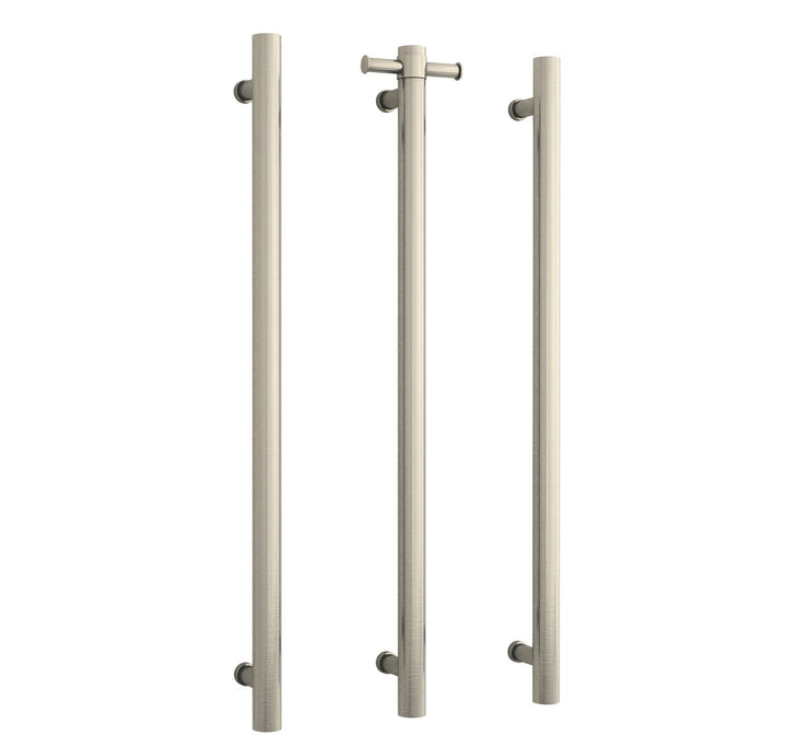 Thermorail Straight/Round 12Volt Vertical Bar 900x142x100mm 30Watts With Optional Hook - Brushed Nickel