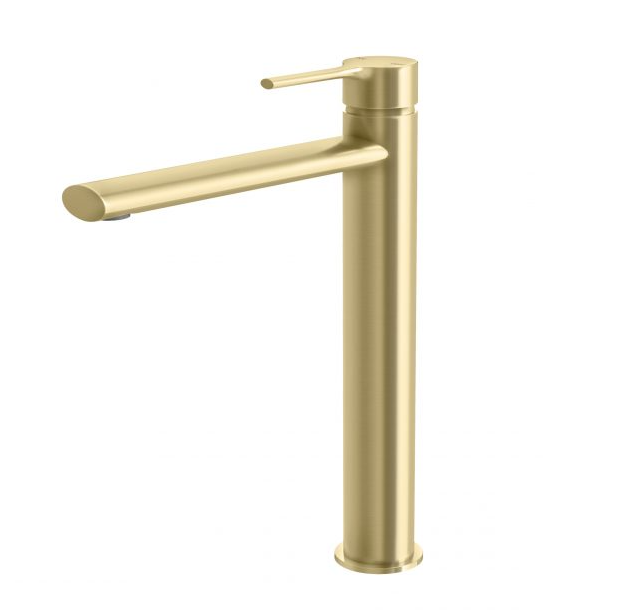 Phoenix Vivid Slimline Oval Vessel Mixer Brushed Gold