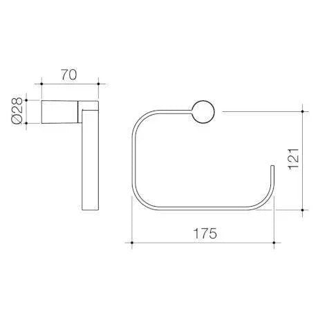 Dorf Villa Towel Ring Gun Metal Grey