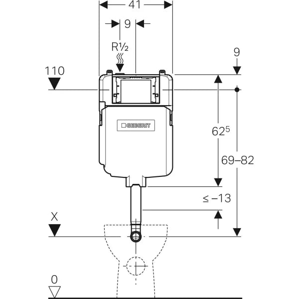 Geberit Sigma8 Concealed Cistern Front Press 3 Star