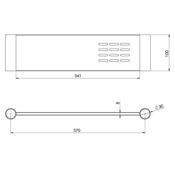 Phoenix Vivid Slimline Metal Shelf Brushed Carbon