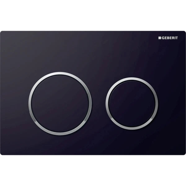 Geberit Kappa21 Dual Flush Plate, Black Chrome Trim