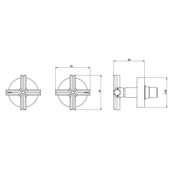 Phoenix Vivid Slimline Plus Wall Top Assemblies 15mm Extended Spindles Brushed Carbon