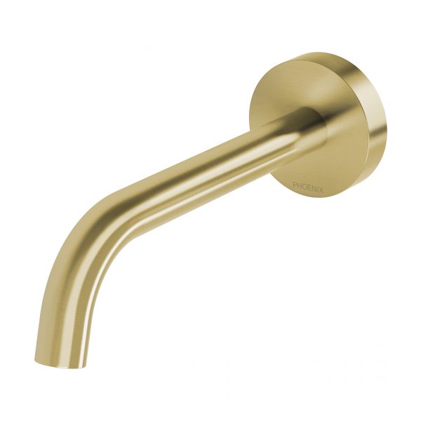 Phoenix Vivid Slimline Plus Wall Basin / Bath Outlet 180mm Brushed Gold Lead Free