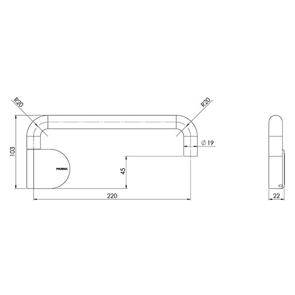 Phoenix Designer Swivel Bath Outlet 230mm Round Brushed Nickel