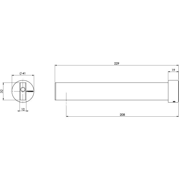 Phoenix Lexi MKII Basin Outlet 200mm Brushed Nickel