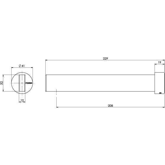 Phoenix Lexi MKII Bath Outlet 200mm Brushed Nickel