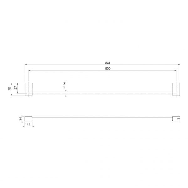 Phoenix Lexi MKII Single Towel Rail 800mm Chrome