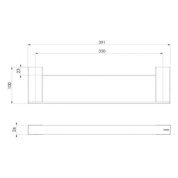 Phoenix Lexi MKII Shower Shelf Brushed Nickel