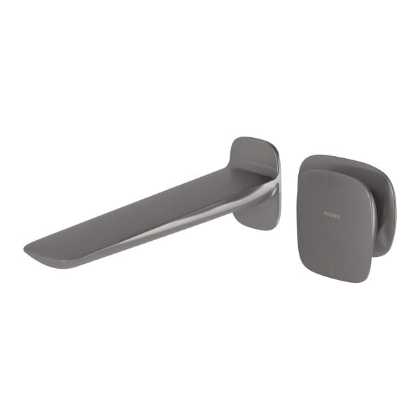 Phoenix Nuage Wall Basin/Bath Mixer Set 200mm Brushed Carbon Lead Free