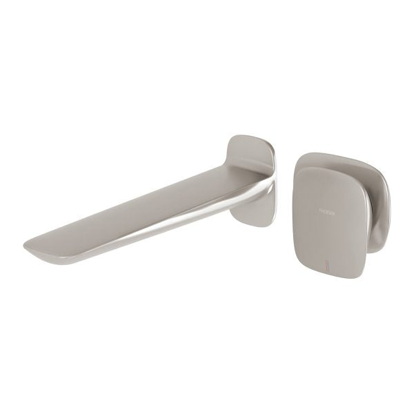 Phoenix Nuage Wall Basin/Bath Mixer Set 200mm Brushed Nickel