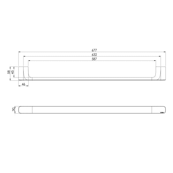 Phoenix Nuage Single Towel Rail 600mm Chrome