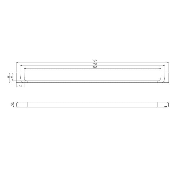 Phoenix Nuage Single Towel Rail 800mm Matte White