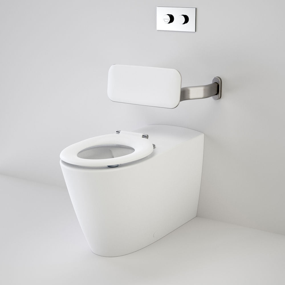 Caroma Care 800 Cleanflush® Invisi Series II® Wall Faced Suite with Backrest and Pedigree II Care Single Flap Seat - White (with GermGard®)