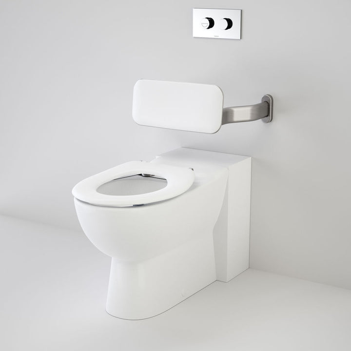 Caroma Leda Care Invisi Series II® Wall Faced Suite with Backrest and Caravelle Care Single Flap Seat - White