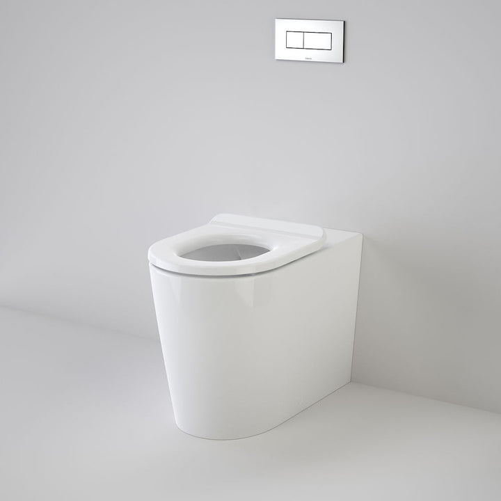 Caroma Liano Cleanflush® Invisi Series II® Easy Height Wall Faced Suite with Liano Care Single Flap Seat - White (with GermGard®)