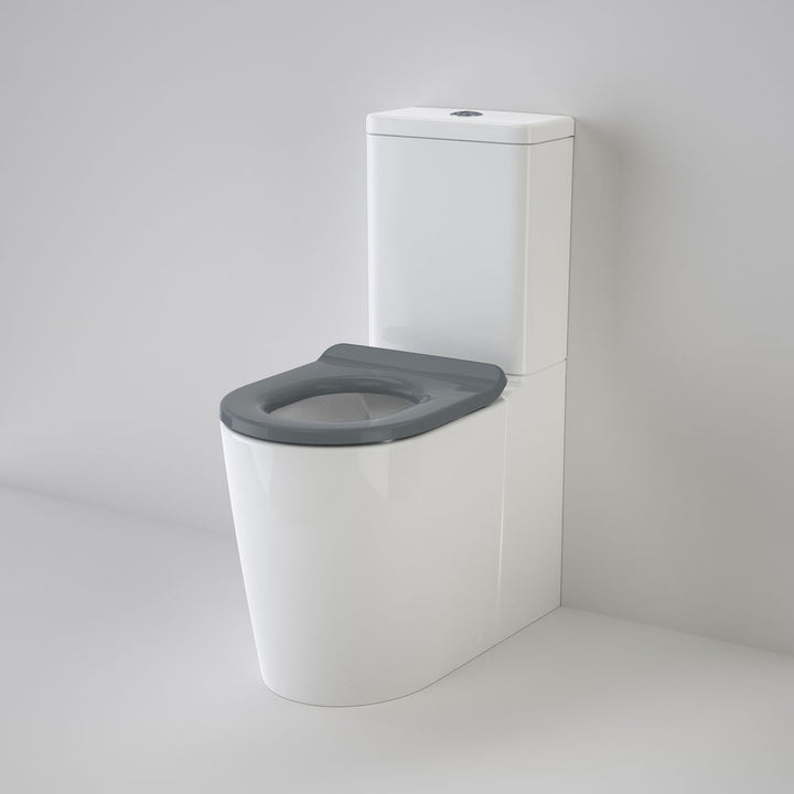 Caroma Liano Cleanflush® Easy Height Wall Faced Suite with Liano Care Single Flap Seat - Anthracite Grey (with GermGard®)