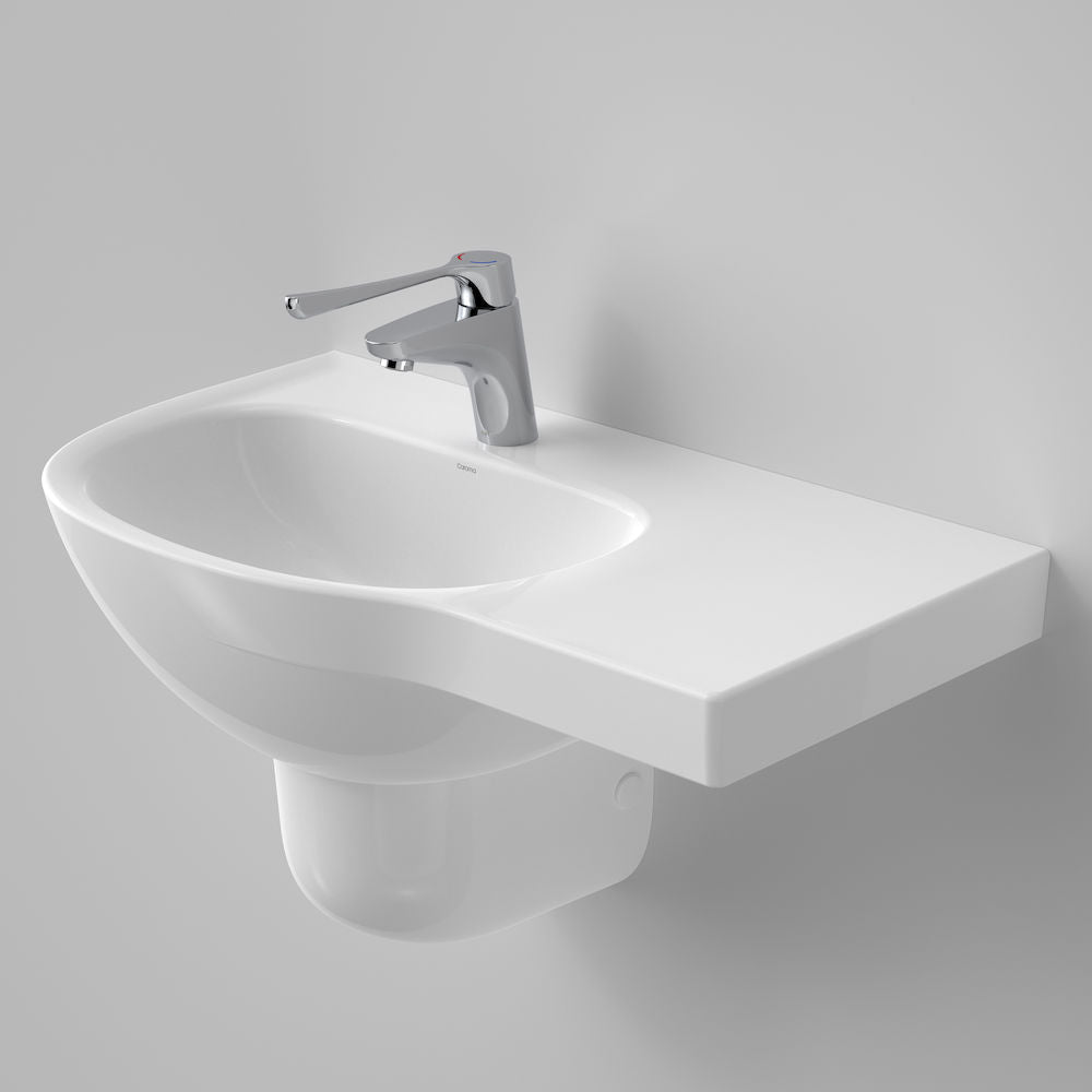 Caroma Care 700 Wall Basin with Right Hand Shelf (with GERMGARD®) - 1 Tap Hole
