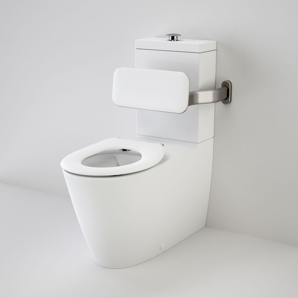 Caroma Care 800 Cleanflush® Wall Faced Suite with Backrest and Caravelle Care Single Flap Seat - White (with GermGard®)