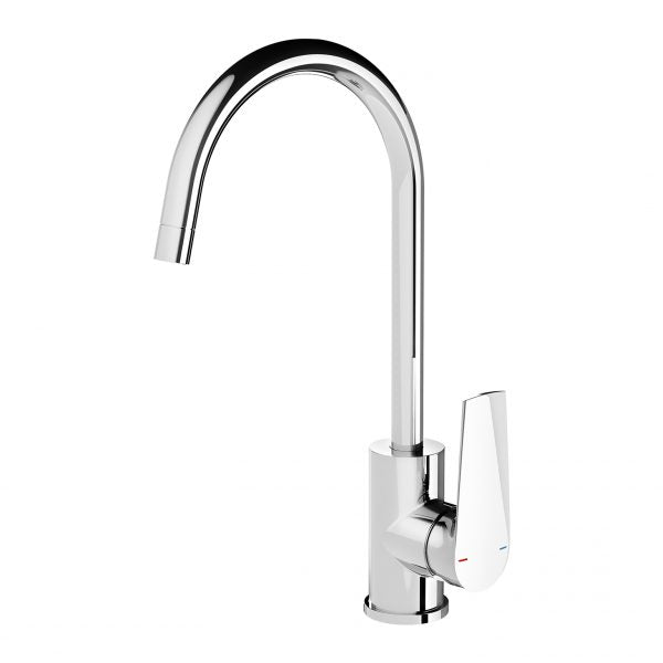 Phoenix Arlo Sink Mixer 200mm Gooseneck Brushed Nickel Lead Free
