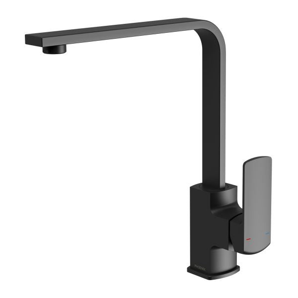 Phoenix Teva Sink Mixer 200mm Squareline Matte Black Lead Free