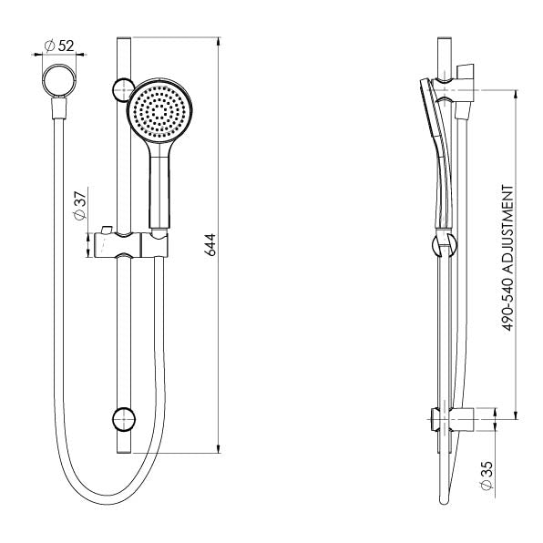 Phoenix Pina Rail Shower Chrome