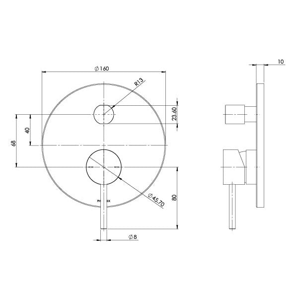 Phoenix Pina Shower / Bath Diverter Mixer Trim Kit Only Chrome