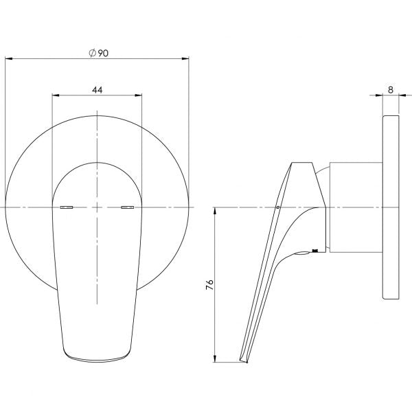 Phoenix Ivy MKII Shower / Wall Mixer Trim Kit Chrome