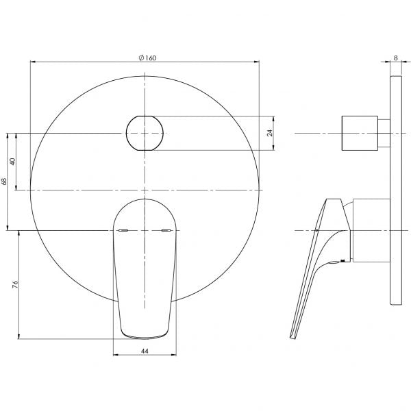 Phoenix Ivy MKII Shower / Bath Diverter Mixer Trim Kit Chrome