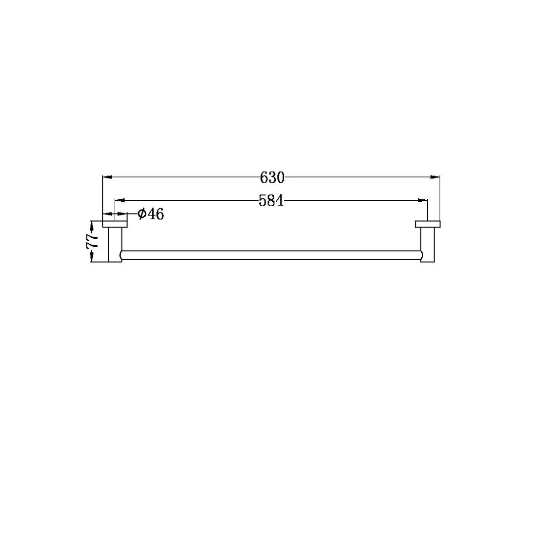 Nero Mecca Single Towel Rail 600mm Matte White