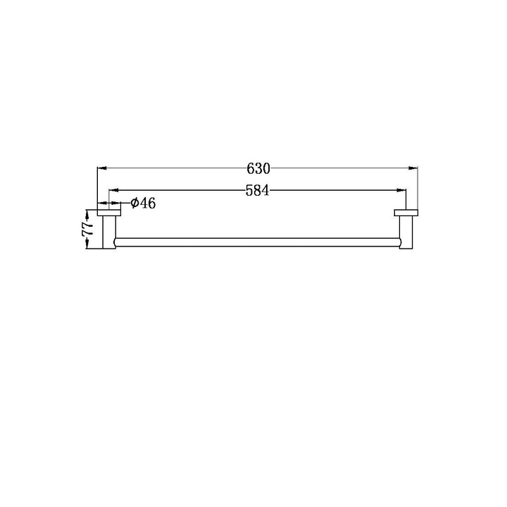 Nero Mecca Single Towel Rail 600mm Matte White