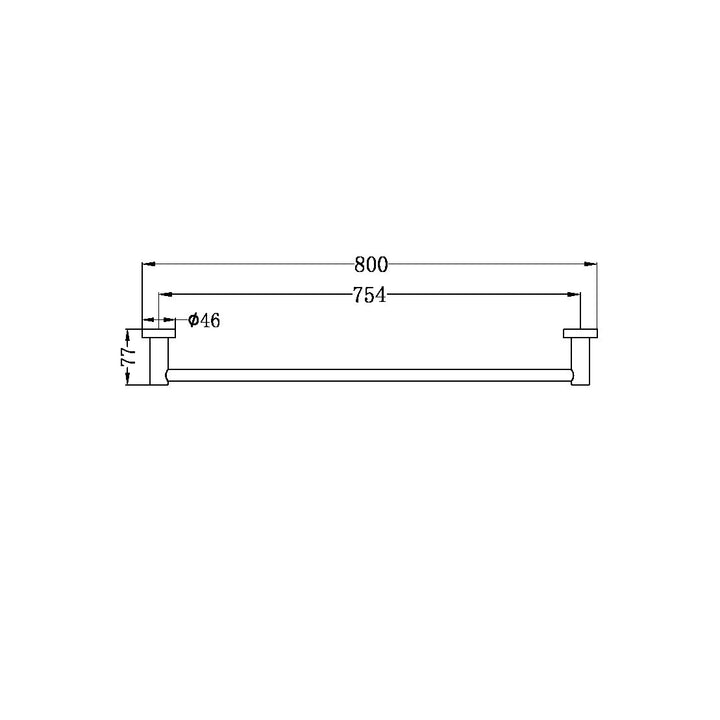 Nero Mecca Single Towel Rail 800mm Chrome